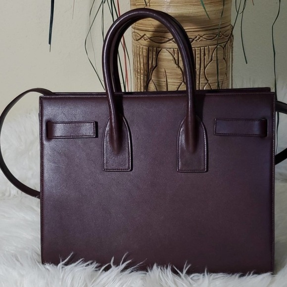 Yves Saint Laurent YSL BO Mini Sac Jour Bag Amarena Deep Purple Luxury Like NEW - Picture 3 of 11